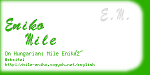 eniko mile business card